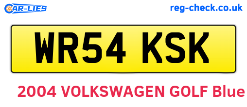 WR54KSK are the vehicle registration plates.