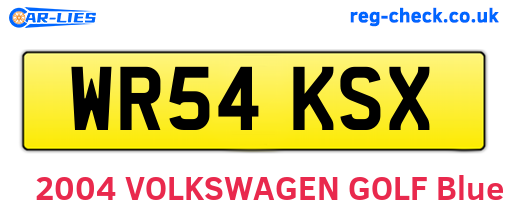 WR54KSX are the vehicle registration plates.