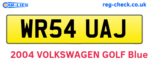 WR54UAJ are the vehicle registration plates.