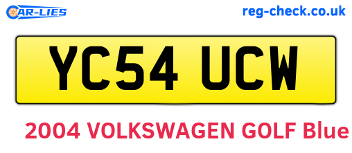 YC54UCW are the vehicle registration plates.