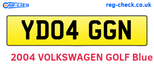 YD04GGN are the vehicle registration plates.