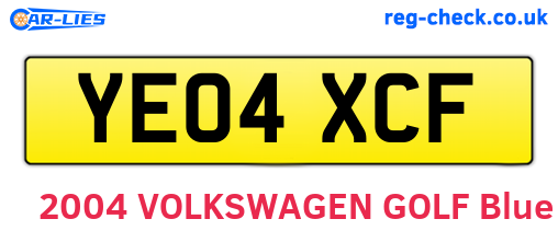 YE04XCF are the vehicle registration plates.