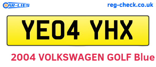 YE04YHX are the vehicle registration plates.