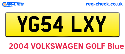 YG54LXY are the vehicle registration plates.