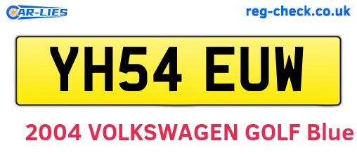 YH54EUW are the vehicle registration plates.