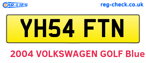 YH54FTN are the vehicle registration plates.
