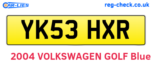 YK53HXR are the vehicle registration plates.