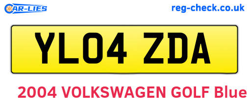 YL04ZDA are the vehicle registration plates.