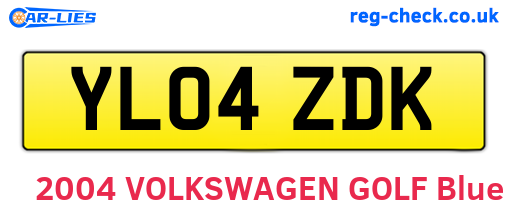 YL04ZDK are the vehicle registration plates.