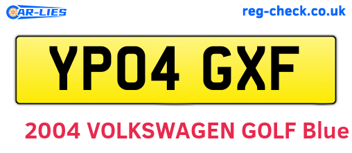 YP04GXF are the vehicle registration plates.