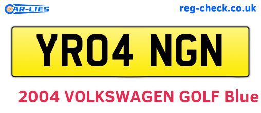 YR04NGN are the vehicle registration plates.