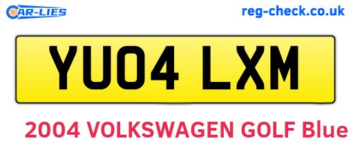 YU04LXM are the vehicle registration plates.