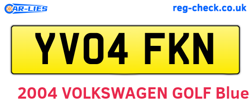 YV04FKN are the vehicle registration plates.