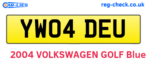 YW04DEU are the vehicle registration plates.