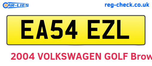 EA54EZL are the vehicle registration plates.