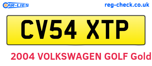 CV54XTP are the vehicle registration plates.