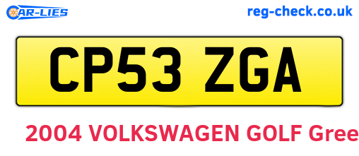 CP53ZGA are the vehicle registration plates.