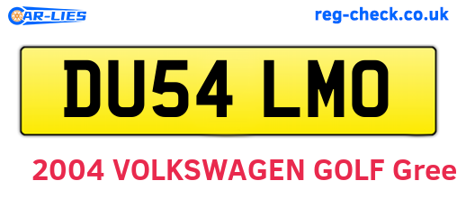 DU54LMO are the vehicle registration plates.