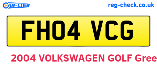 FH04VCG are the vehicle registration plates.
