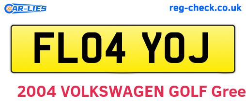 FL04YOJ are the vehicle registration plates.