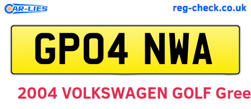 GP04NWA are the vehicle registration plates.