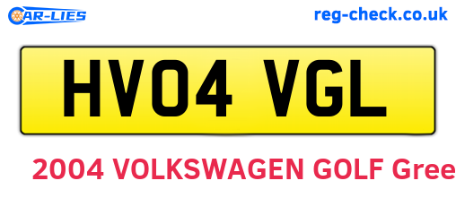 HV04VGL are the vehicle registration plates.