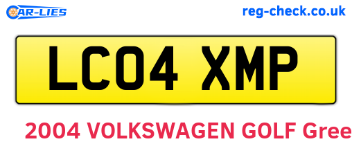 LC04XMP are the vehicle registration plates.