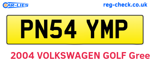 PN54YMP are the vehicle registration plates.
