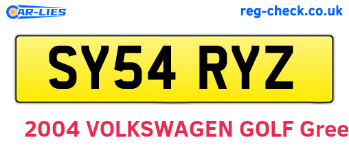 SY54RYZ are the vehicle registration plates.