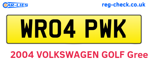 WR04PWK are the vehicle registration plates.