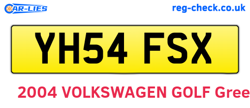 YH54FSX are the vehicle registration plates.