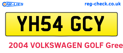 YH54GCY are the vehicle registration plates.