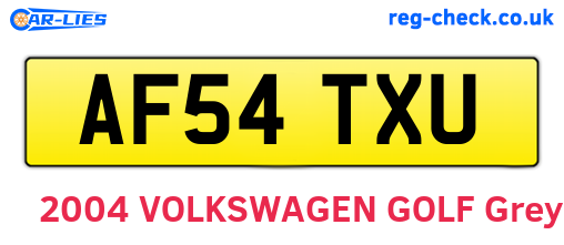 AF54TXU are the vehicle registration plates.
