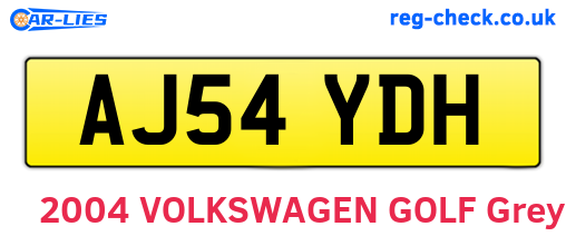 AJ54YDH are the vehicle registration plates.