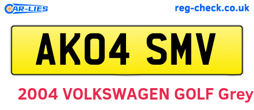 AK04SMV are the vehicle registration plates.