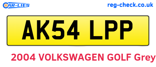 AK54LPP are the vehicle registration plates.
