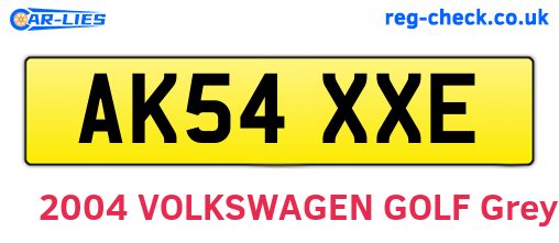 AK54XXE are the vehicle registration plates.