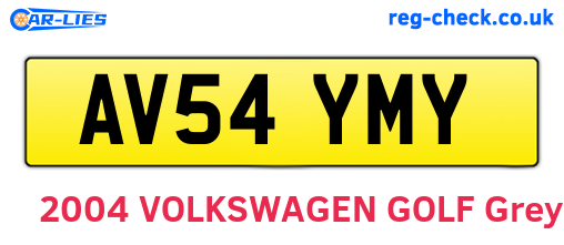 AV54YMY are the vehicle registration plates.