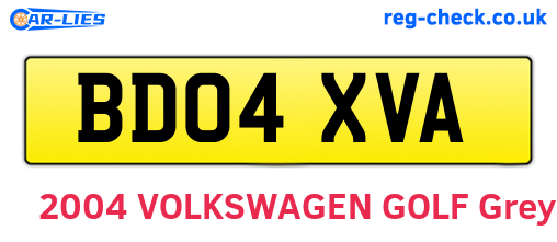 BD04XVA are the vehicle registration plates.