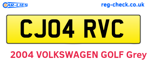 CJ04RVC are the vehicle registration plates.
