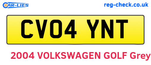 CV04YNT are the vehicle registration plates.