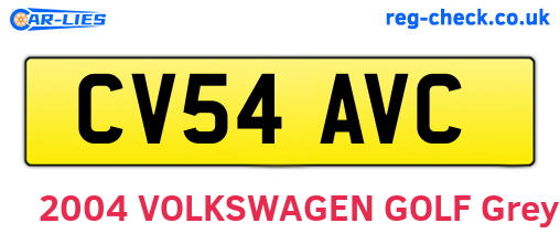 CV54AVC are the vehicle registration plates.