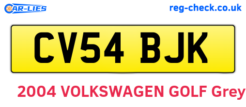 CV54BJK are the vehicle registration plates.