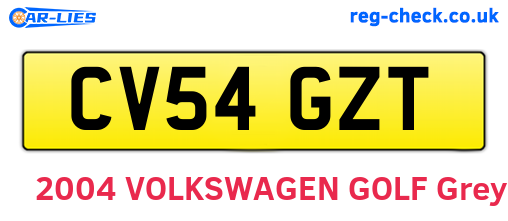 CV54GZT are the vehicle registration plates.