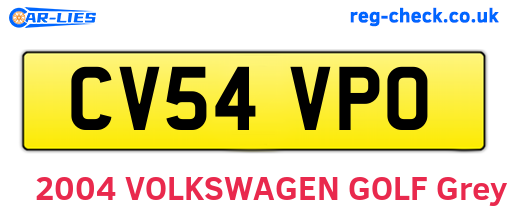 CV54VPO are the vehicle registration plates.