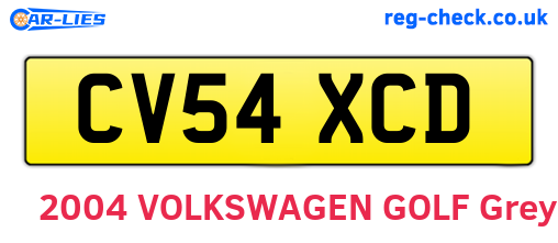 CV54XCD are the vehicle registration plates.