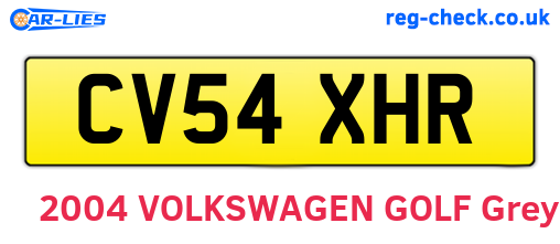 CV54XHR are the vehicle registration plates.