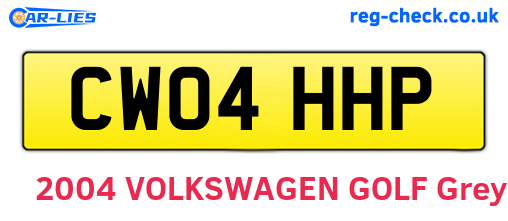 CW04HHP are the vehicle registration plates.
