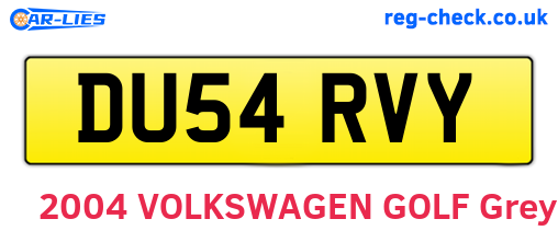 DU54RVY are the vehicle registration plates.