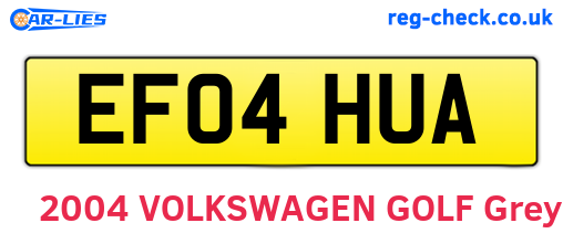 EF04HUA are the vehicle registration plates.